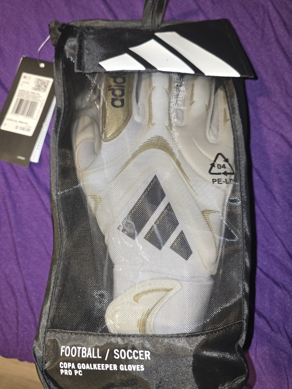 adidas Copa Goalkeeper Gloves — White and Gold